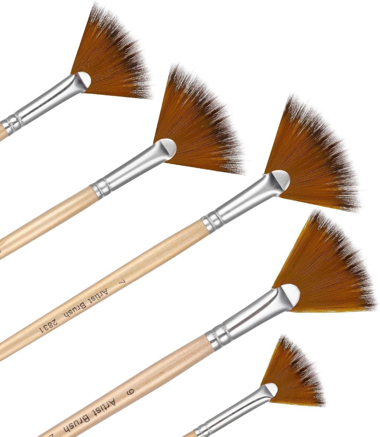 5 Pieces Fan Brush for Painting, Oil Acrylic Paint Brushes Artist