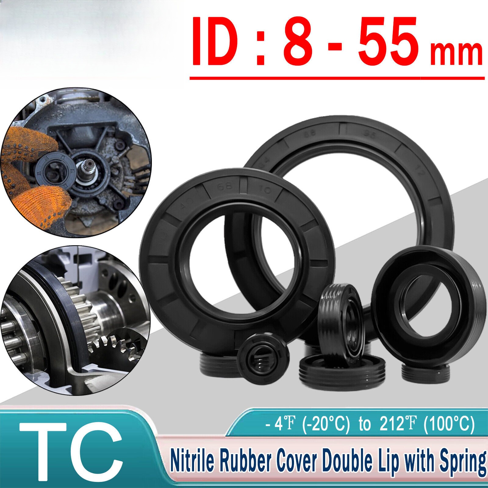 10x NBR Rotary Shaft Oil Seal /Lip Seal Nitrile 8mm To 50mm Shaft Pick Your Size