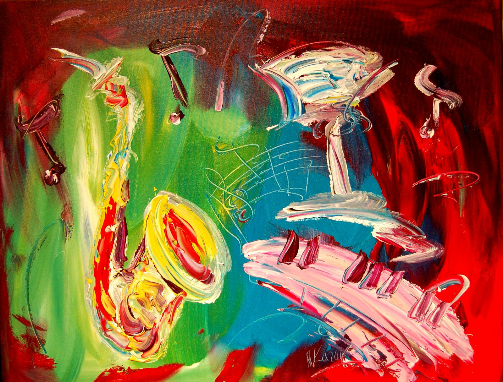 Original Oil Wall Art Paintings Stetched Canvas Impessionist Kazav .