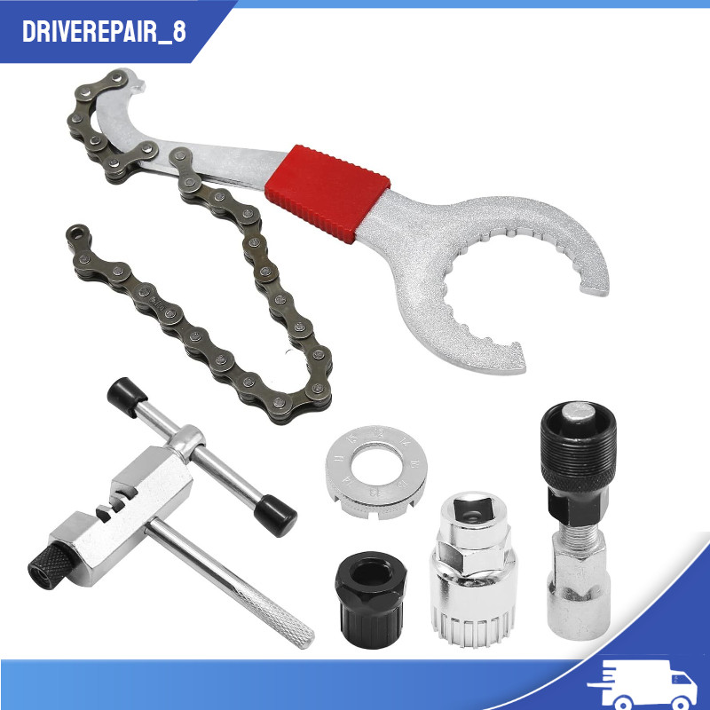 6X Crank Chain Cutter Extractor Bracket Freewheel Puller Bike Repair Tool Kit
