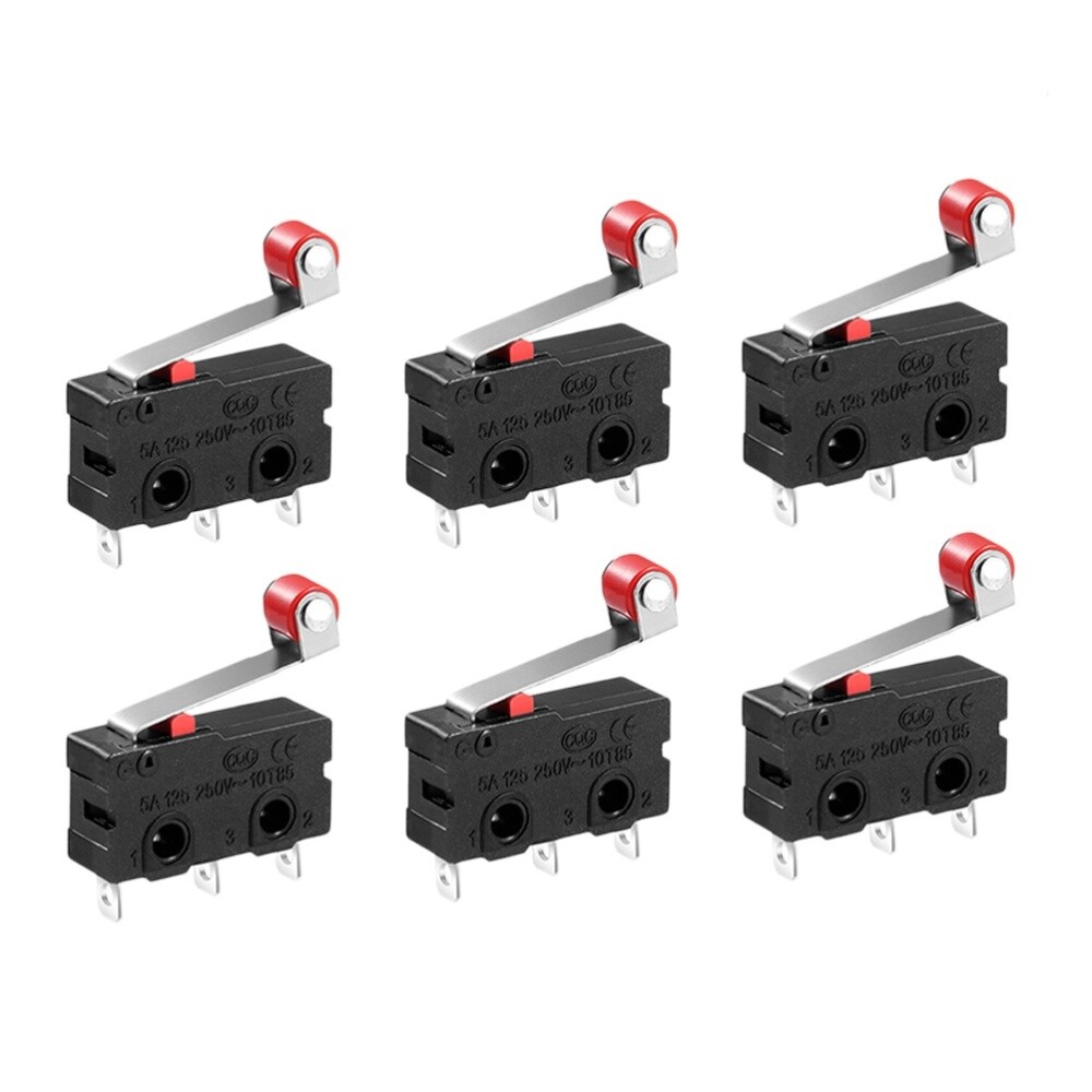 12PCS Micro Switch 250V 5A Micro Switch Roller Lever for Electronics Experiments