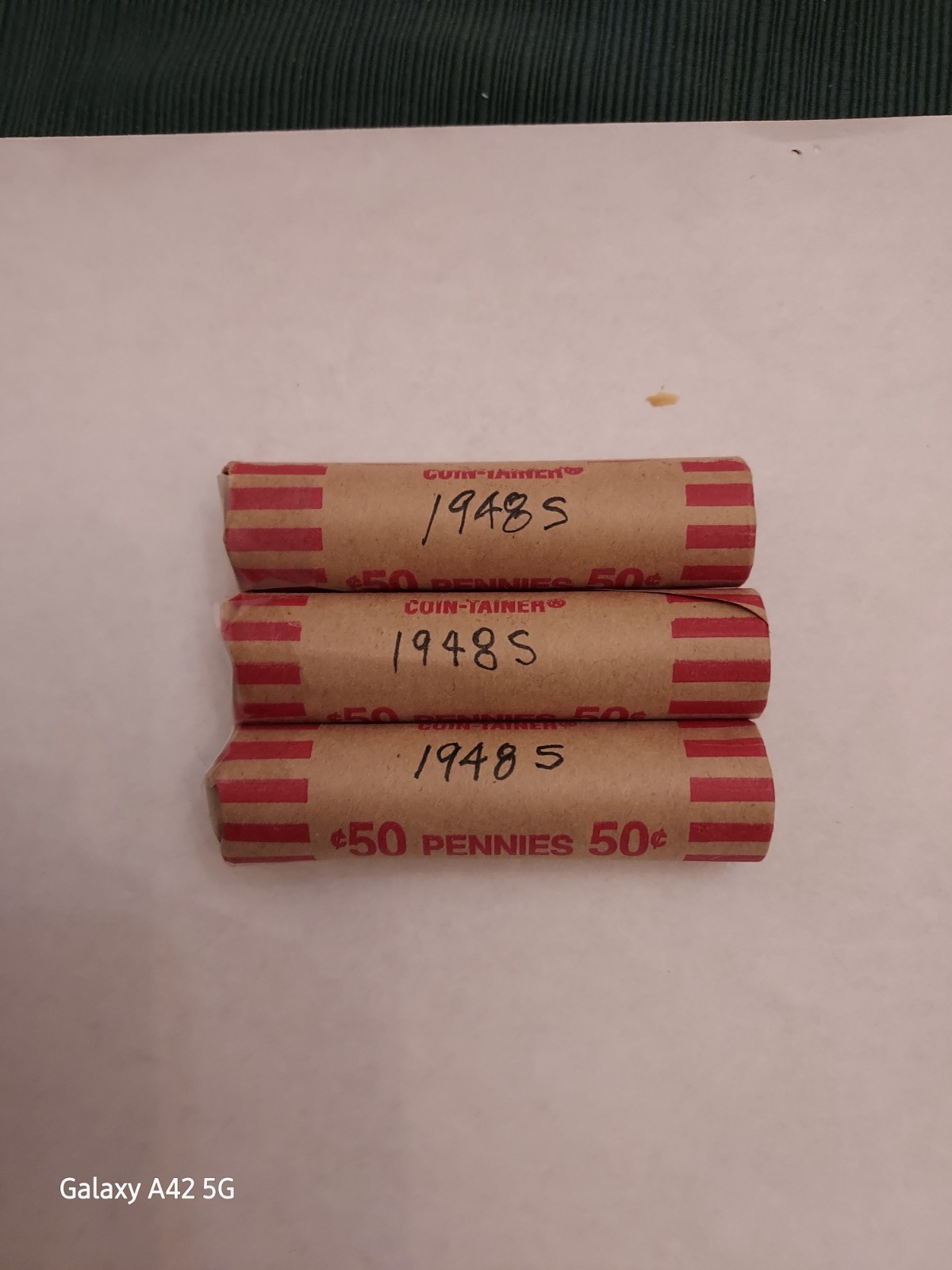 1948-S LINCOLN WHEAT CENT PENNY ROLL, nice condition