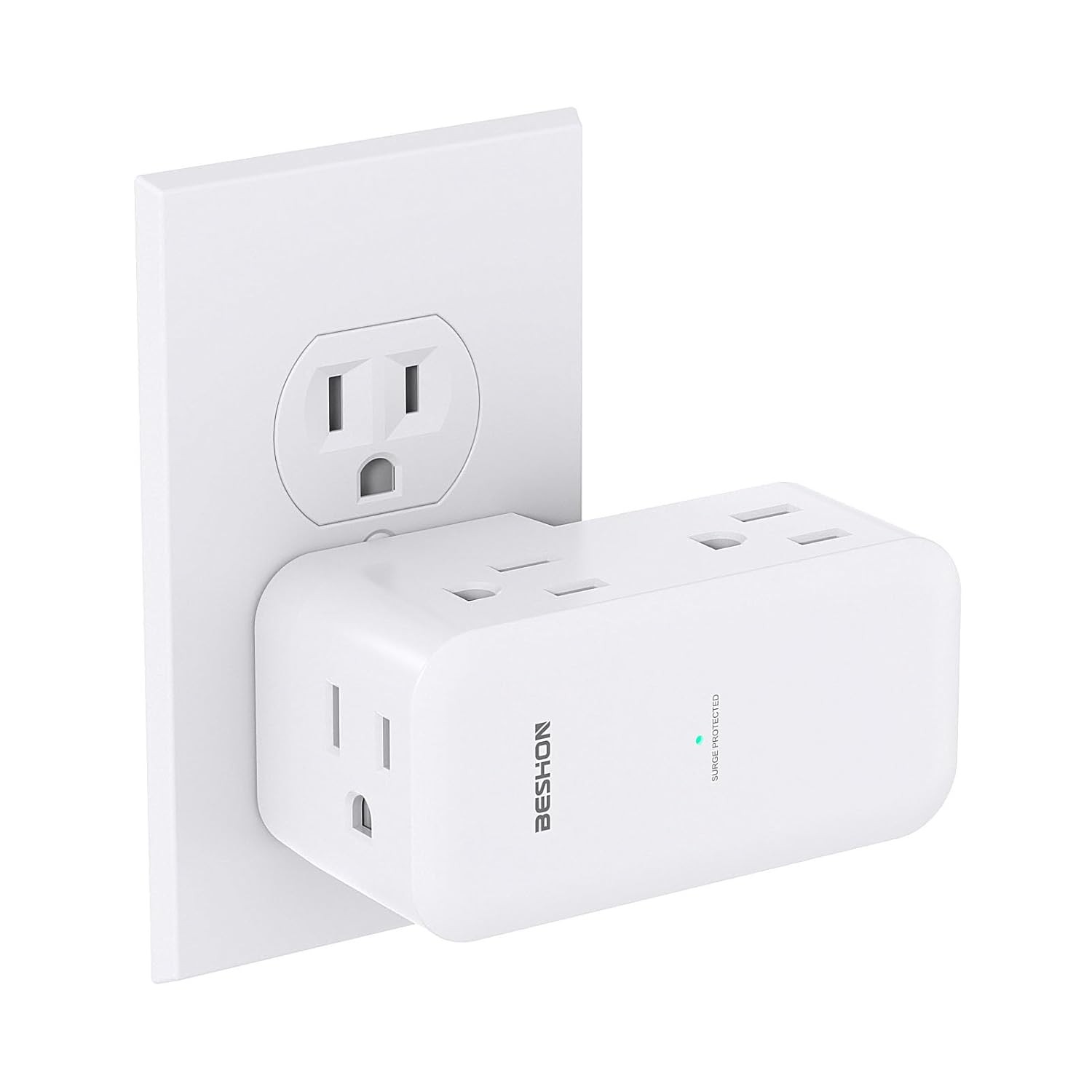 Side Wall Outlet Revolving Power Strip 6 Outlets Rotating Plug Socket Extender
