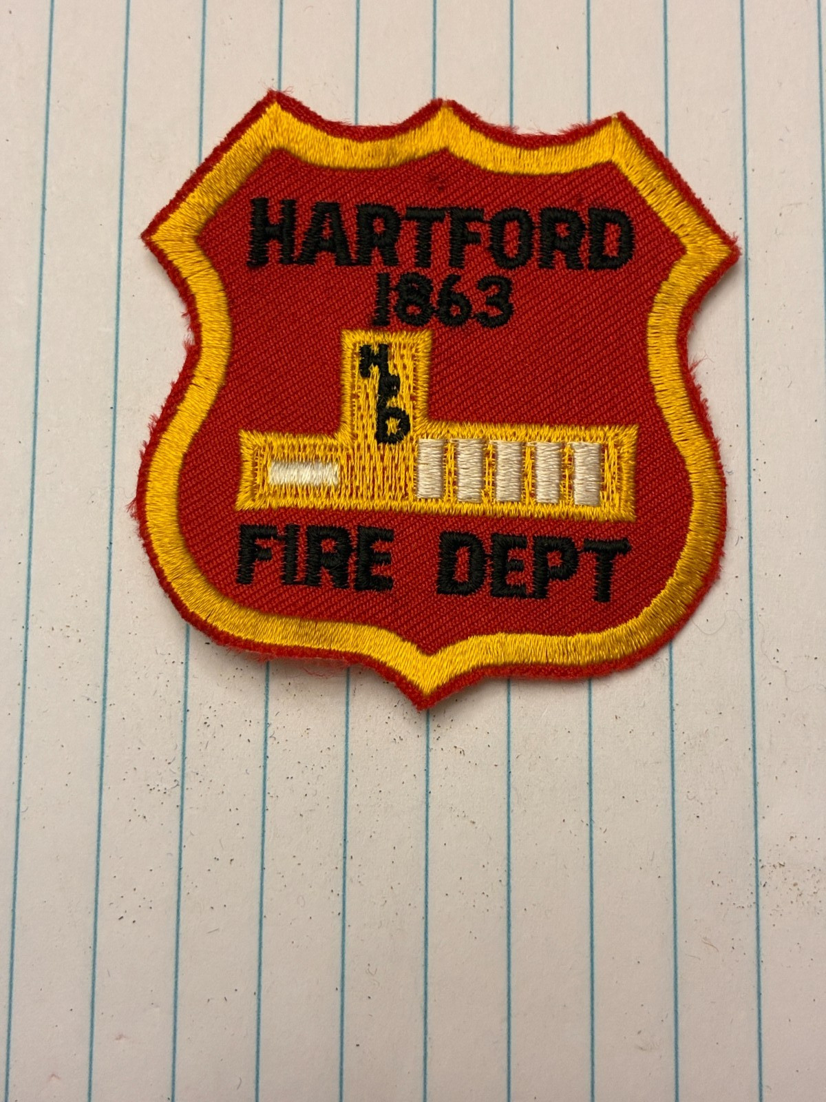 Hartford - 1863  Fire Dept. patch. Free Shipping