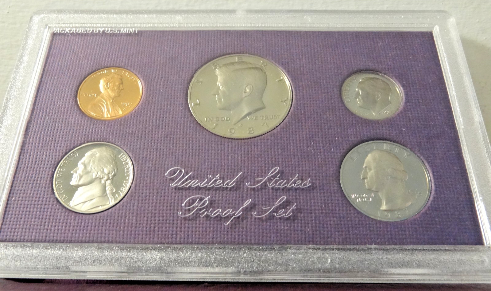 1987 and 1991 US Mint Proof sets with boxes and product card