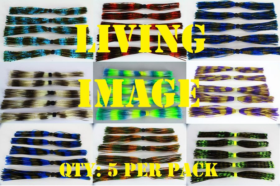 LIVING IMAGE Bass, spinnerbait, Chatterbait fishing lure skirts. Qty: 5 per pack