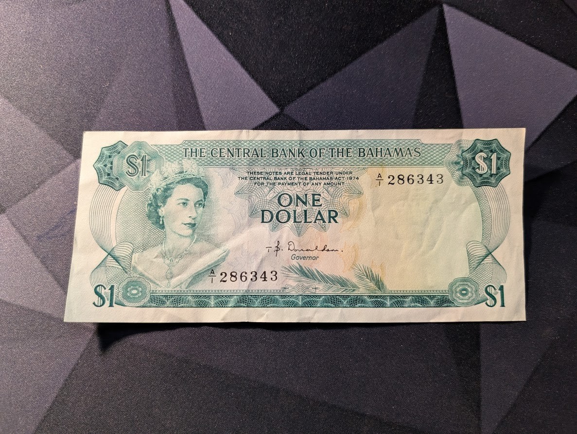 Bahamas 1 dollar 1974 Prefix A/1 Donaldson