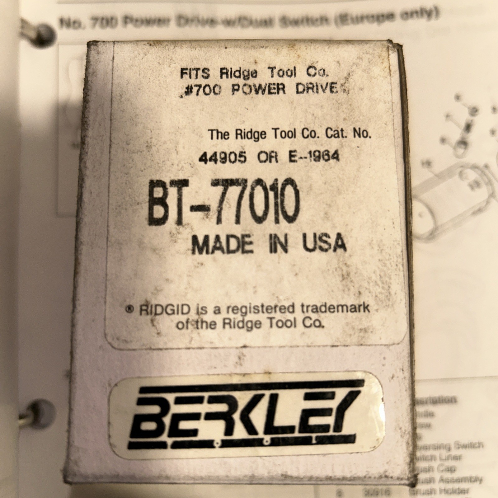 Replacement Toggle Power Tool Switch Ridgid 700 Threader 44905,