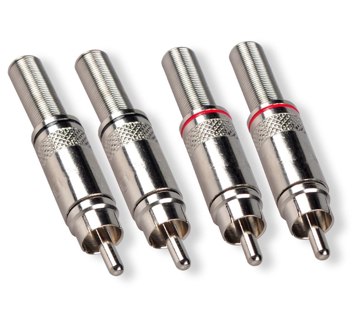 Besmelody RCA Connector Solder, 4-Pack Male Plug Screws Soldering Silver