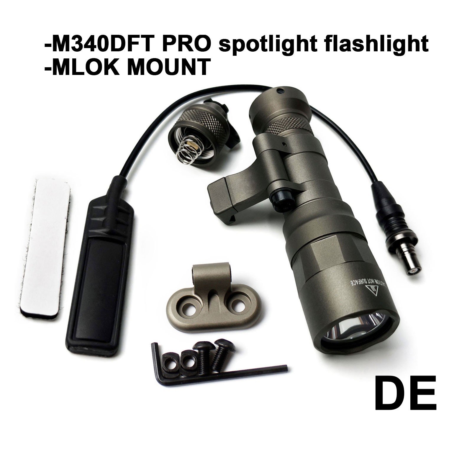 M340DFT Weapon Light LED White Spotlight/Floodlight Fit Mllok / Picatinny Rail