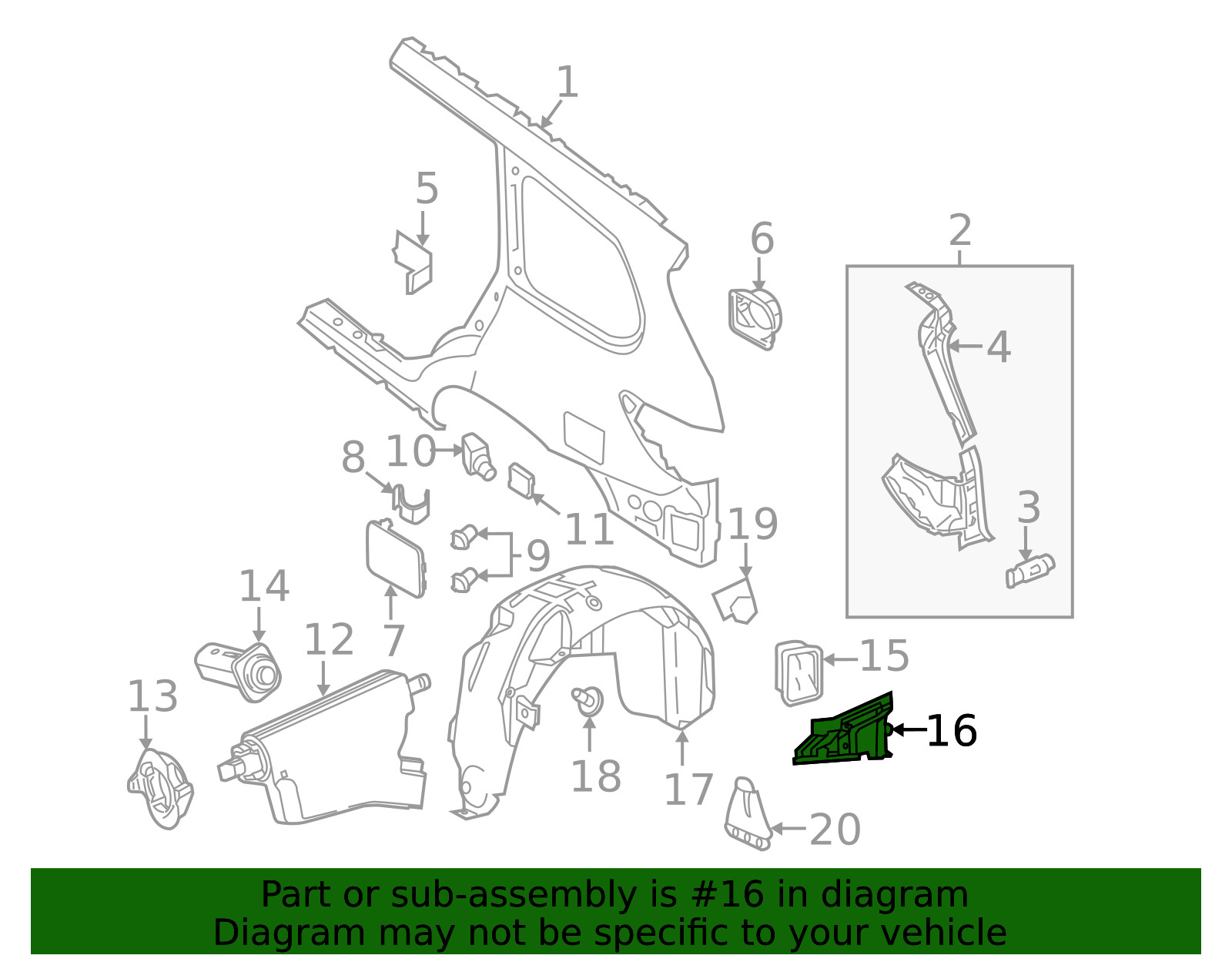 Genuine Nissan Quarter Panel Reinforcement 78852-3JA0A