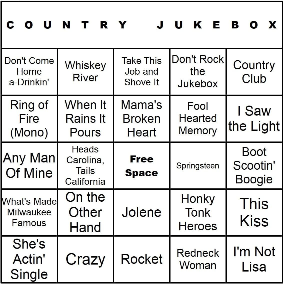 Bangin' Meats CardTunz 100 Music Bingo Cards Printed and Laminated Many Music