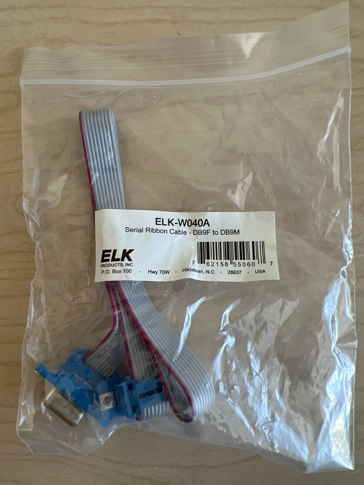 Elk Products  ELK-W040A Serial Ribbon Cable DB9F to DB9M New