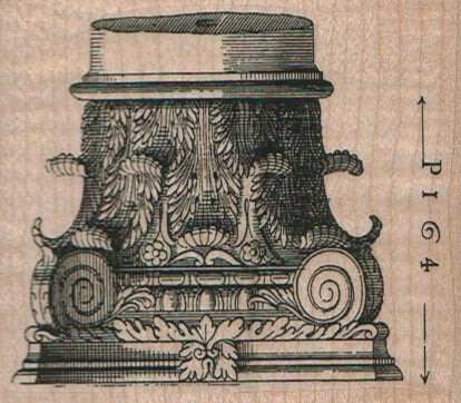Column Top/Ornate 3 x 2 1/2" Rubber Stamp, Structures Stamp, Places Stamp