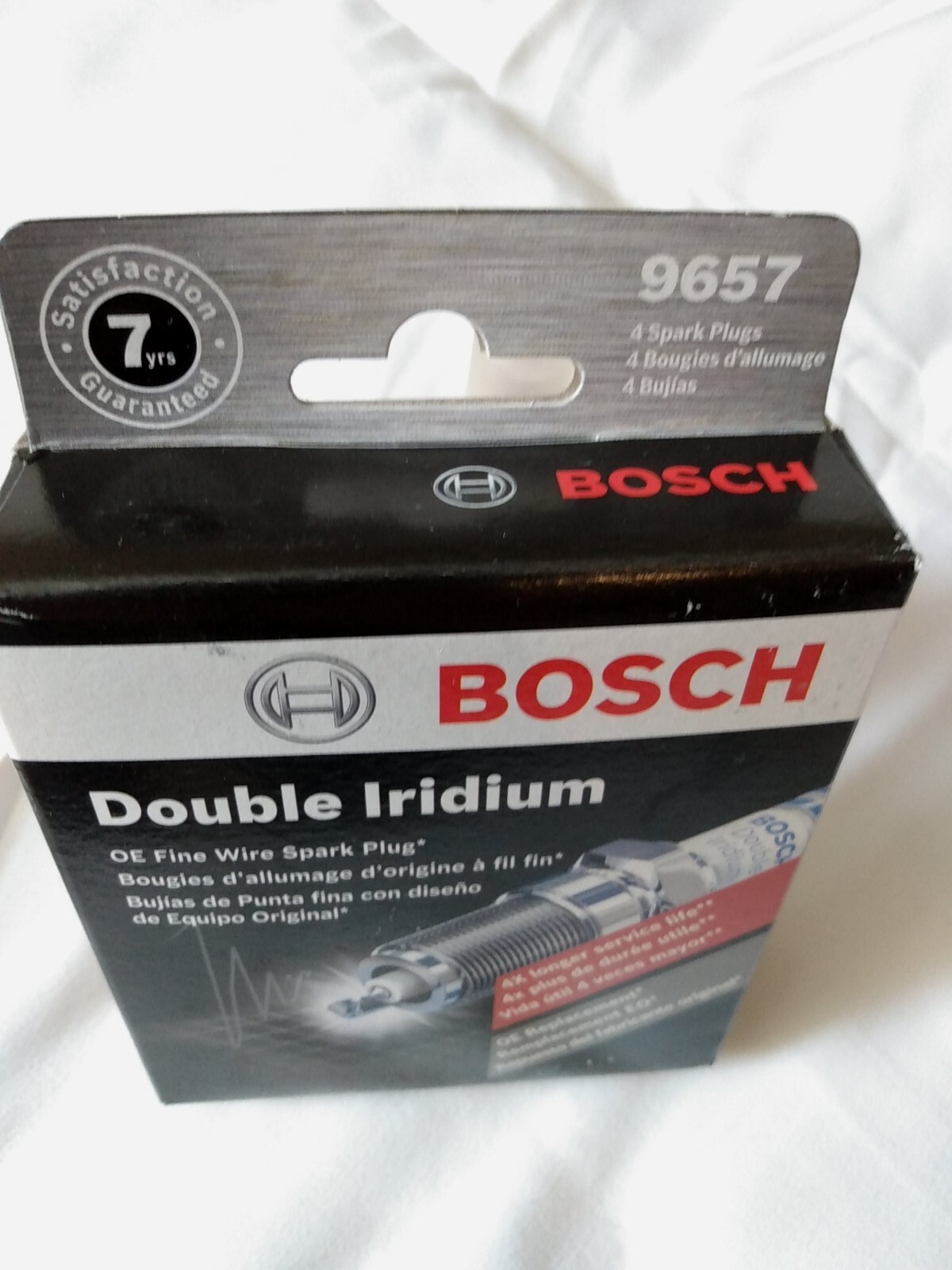 Bosch Spark Plug 9657 OE Double Iridium Fine Wire, box of 4