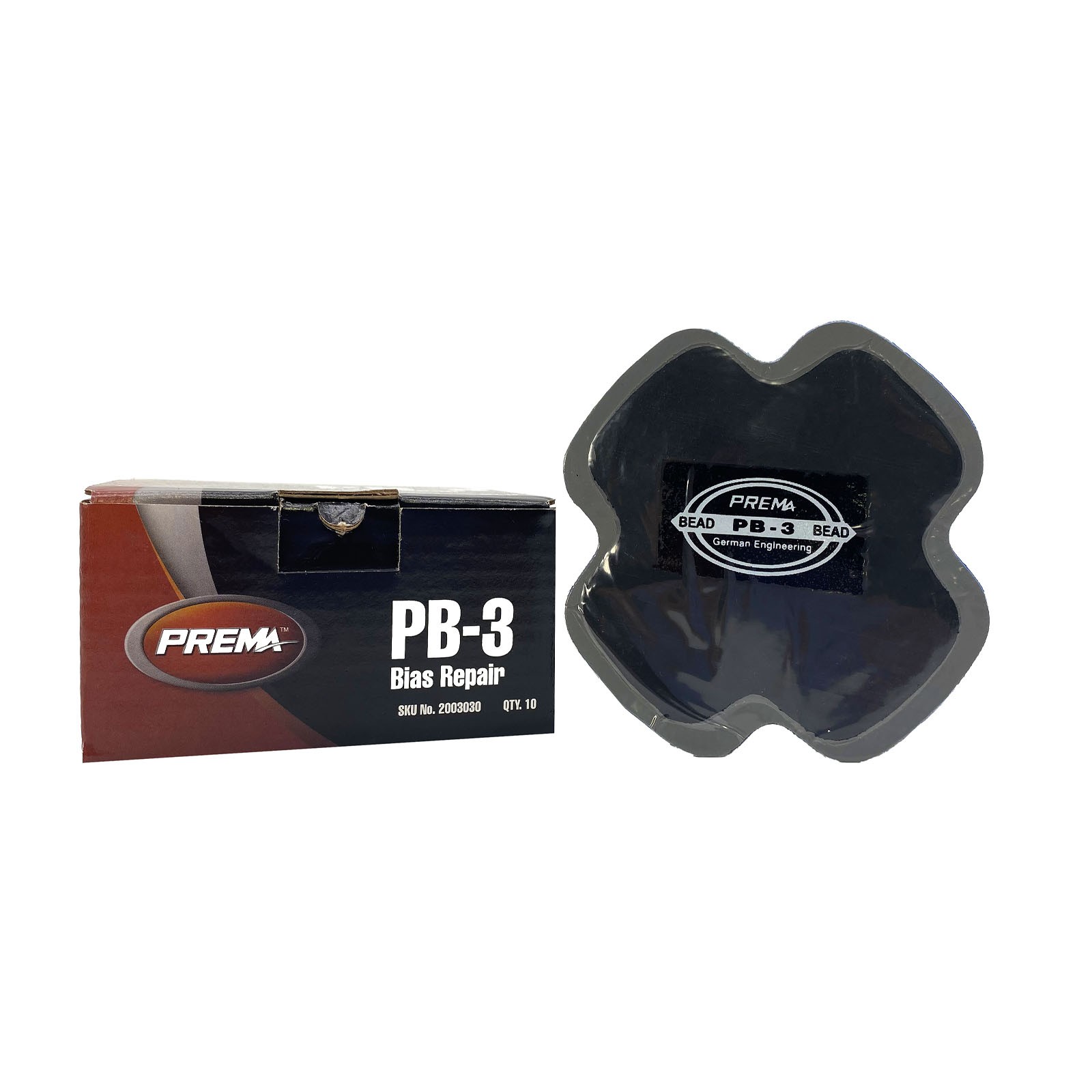PREMA PB-3 Tire Patch, 10 Units of 3-3/4 inch 2Ply Vulcanizing Bias Tire Patches