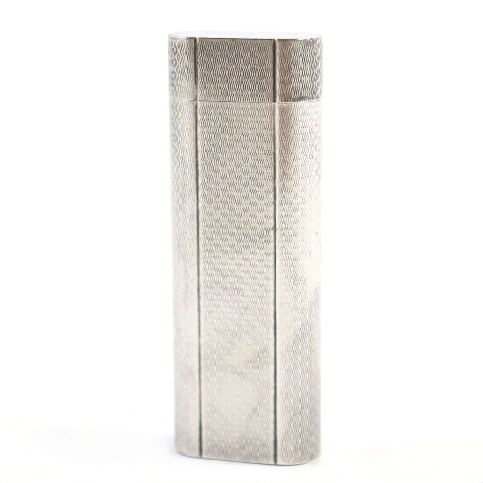 Cartier Oval Roller All-over pattern Gas Lighter Silver No Box Tested & Working