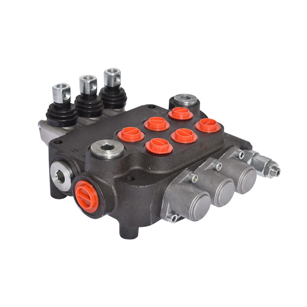 21GPM SAE Hydraulic Monoblock Double Acting Control Valve 3 Spool w/conversion