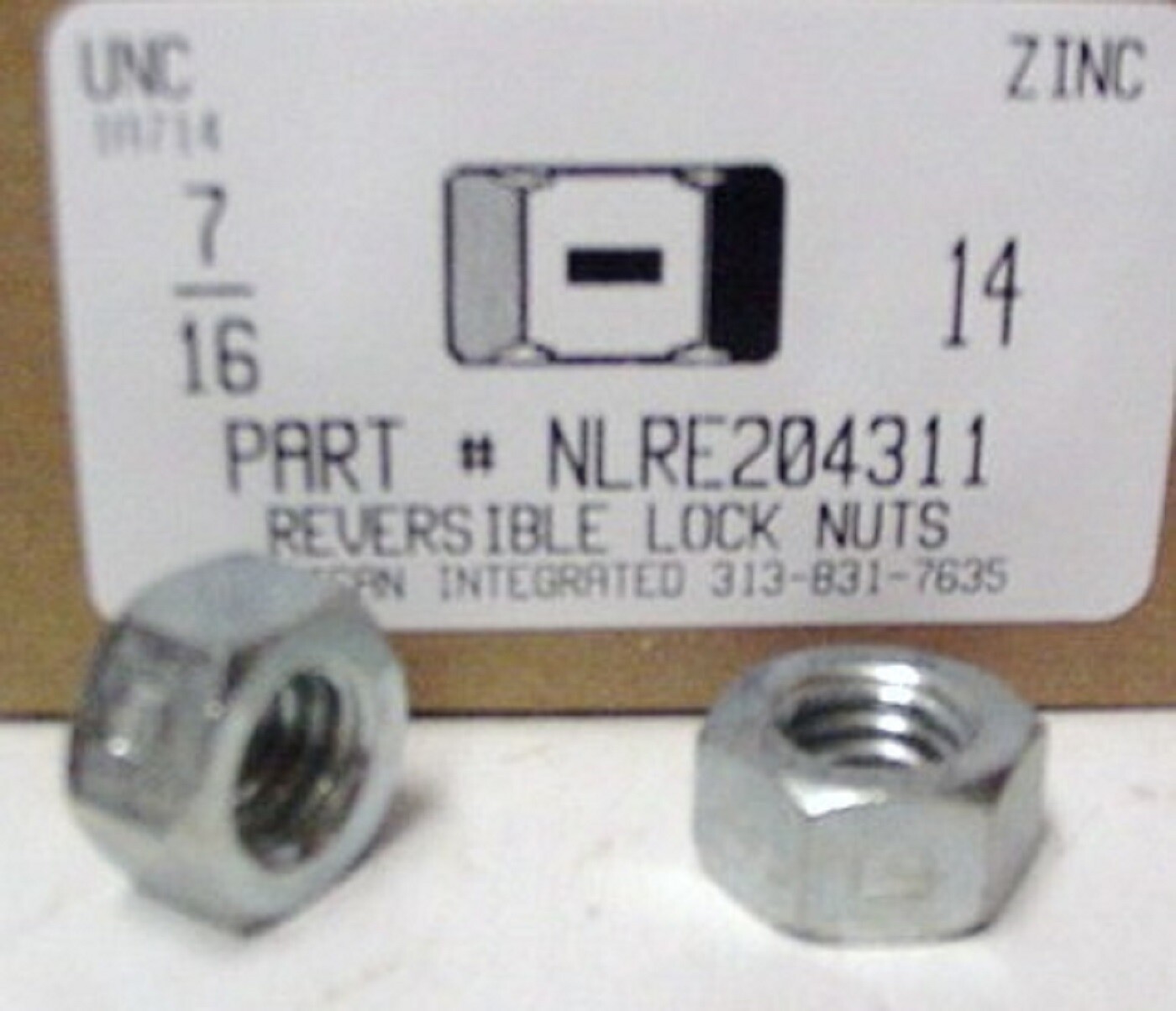 7/16-14 Hex Reversible Lock Nuts Steel Zinc Plated (200)