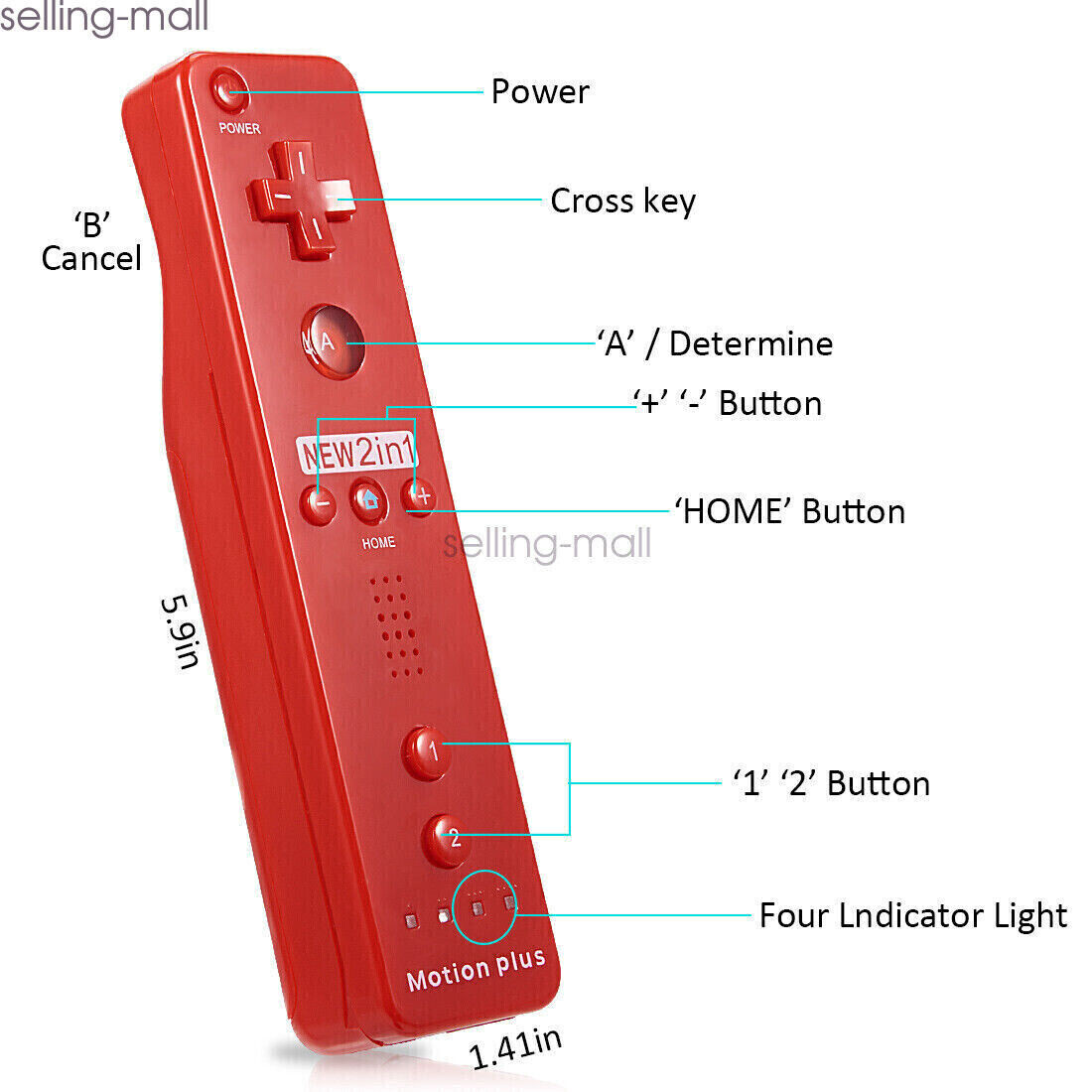 Wireless Wii Remote Nunchuck Controller Motion Plus For Nintendo Wii Wii U