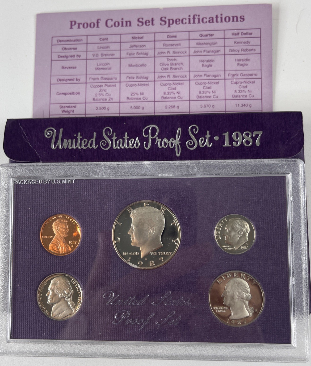 1987 Clad Proof Set U.S. Mint Original Government Packaging OGP