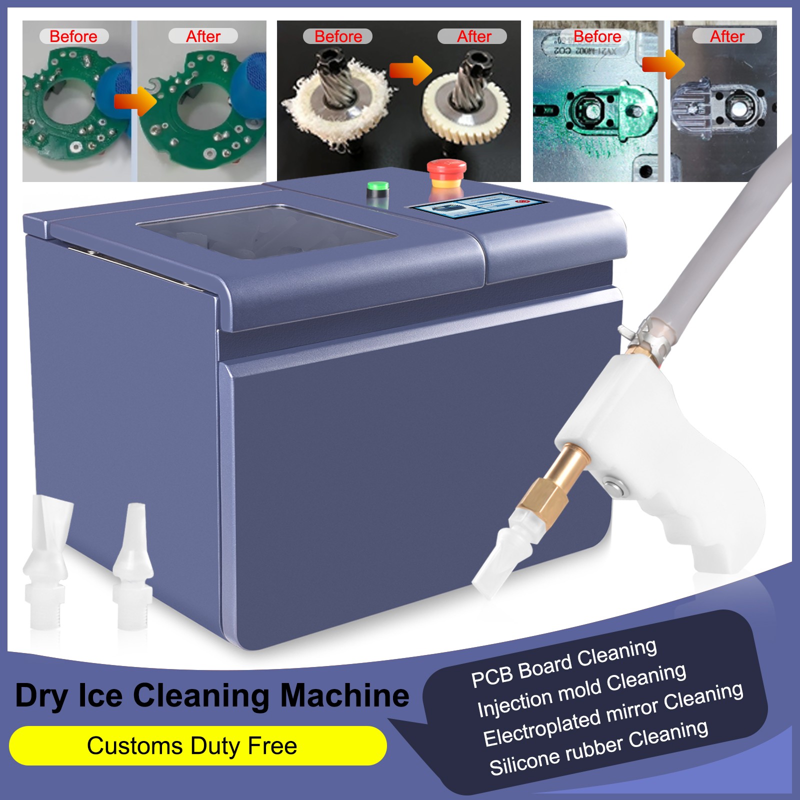 Portable Mini Dry Ice Blasting Machine Cleaning Machine For PCB Burrs Removal