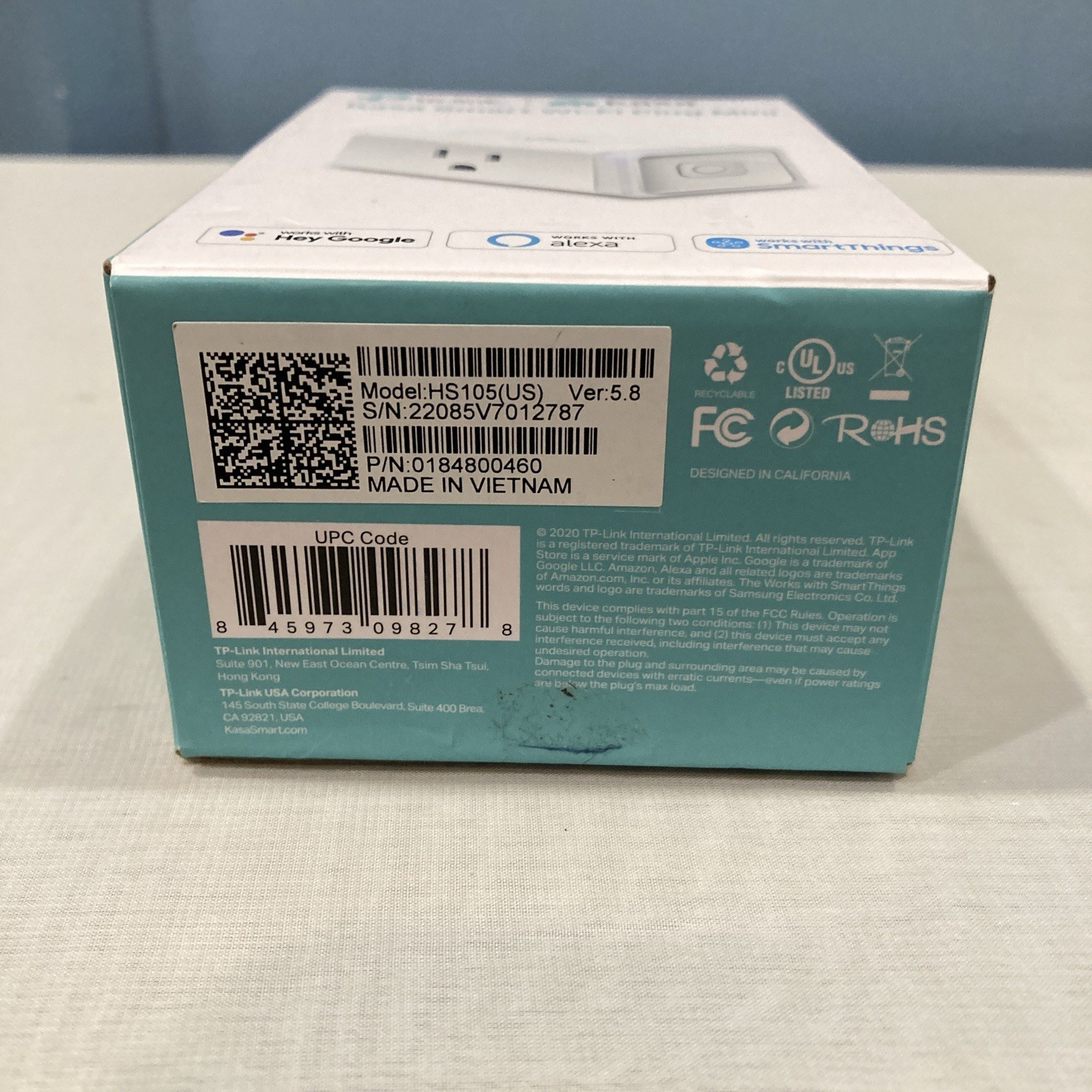 NEW TP-Link HS105 Smart Wi-Fi Plug Mini - Open Box