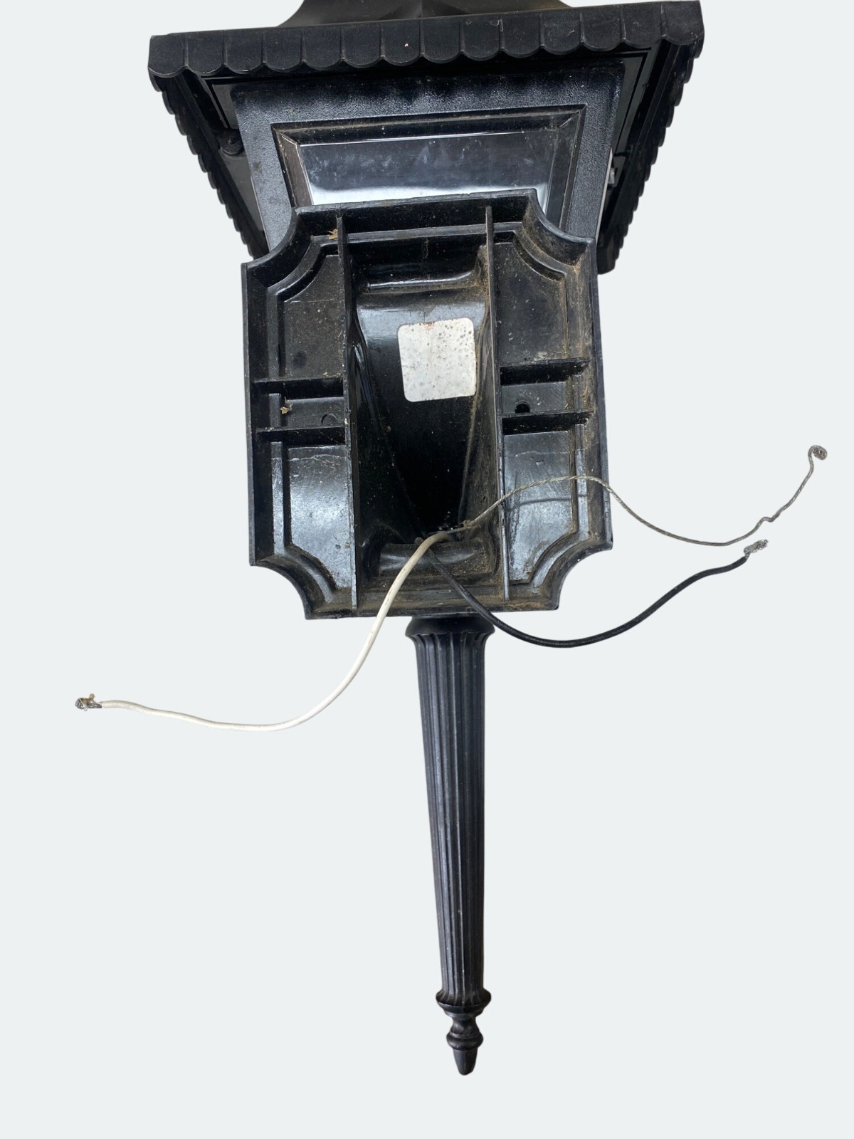 Black Outdoor Wall Lanterns Plastic Panels & Decorative Top Finials