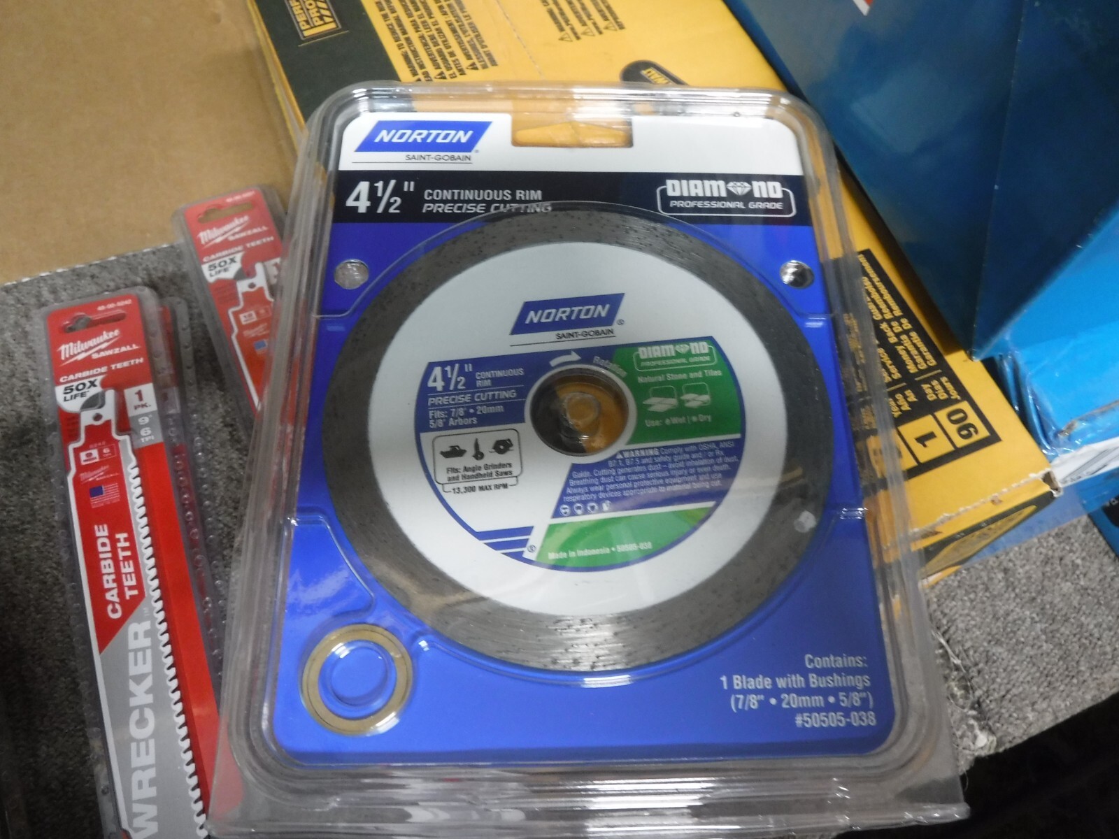 *NEW* Norton 4-1/2" Wet/Dry Continuous Rim Diamond Saw Blade, 50505-038