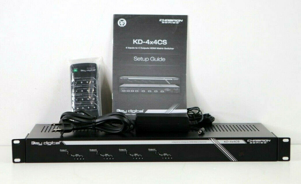 Key Digital KD-4x4CS 4x4 HDMI Matrix Switcher/ Switch e783