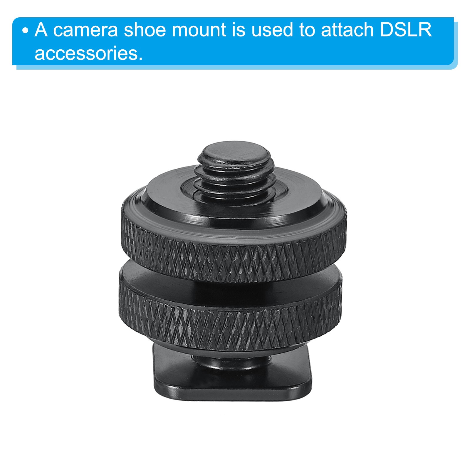 3/8"-16 Camera Hot Shoe Mount Flash Cold Shoe Mount Tripod Screw Adapter, 2pcs