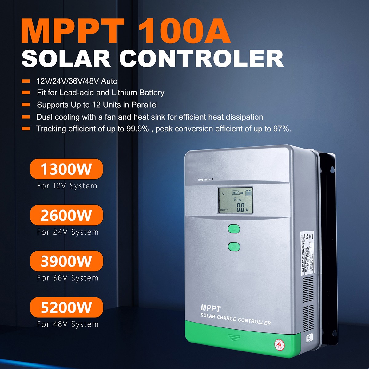 12/24/36/48V 50A 60A 100A MPPT Solar Charge Controller Panel Battery Regulator