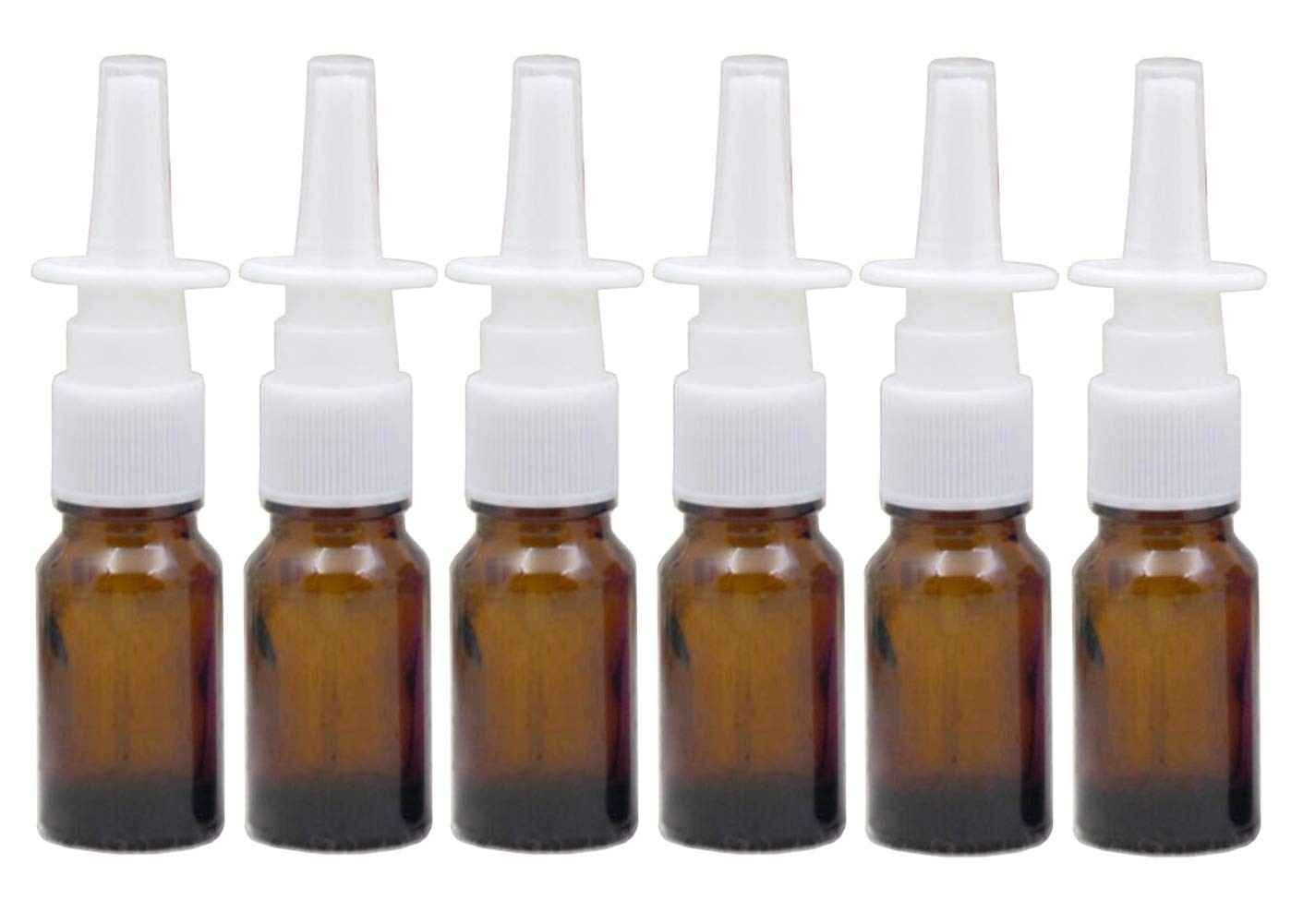 6Pcs 10ml/0.34oz Glass Nasal Spray Bottles - Portable 10ml/0.34 Ounce, Brown