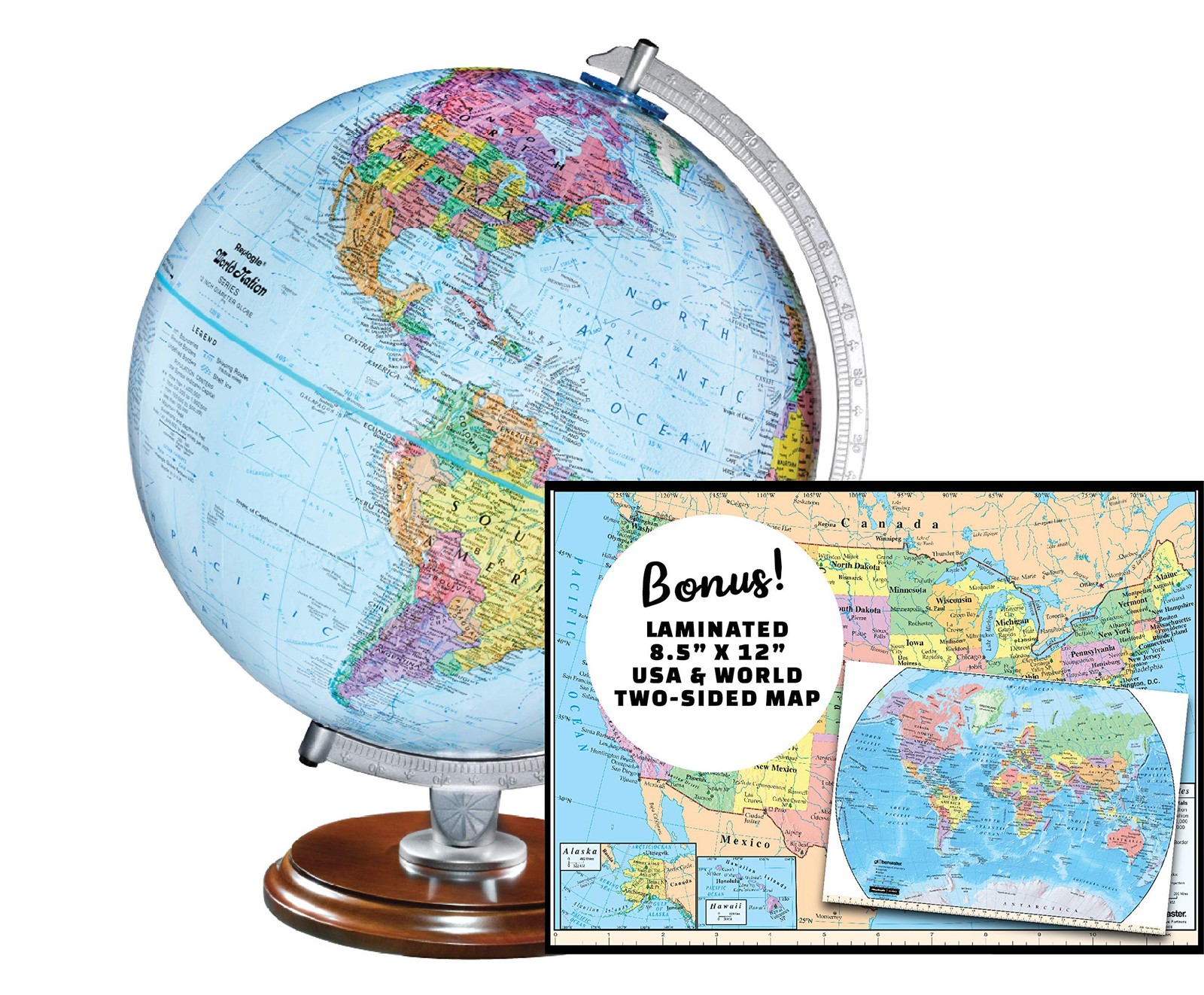 Replogle Student - Educational Classic World globe, Blue Ocean, Raised Relief...