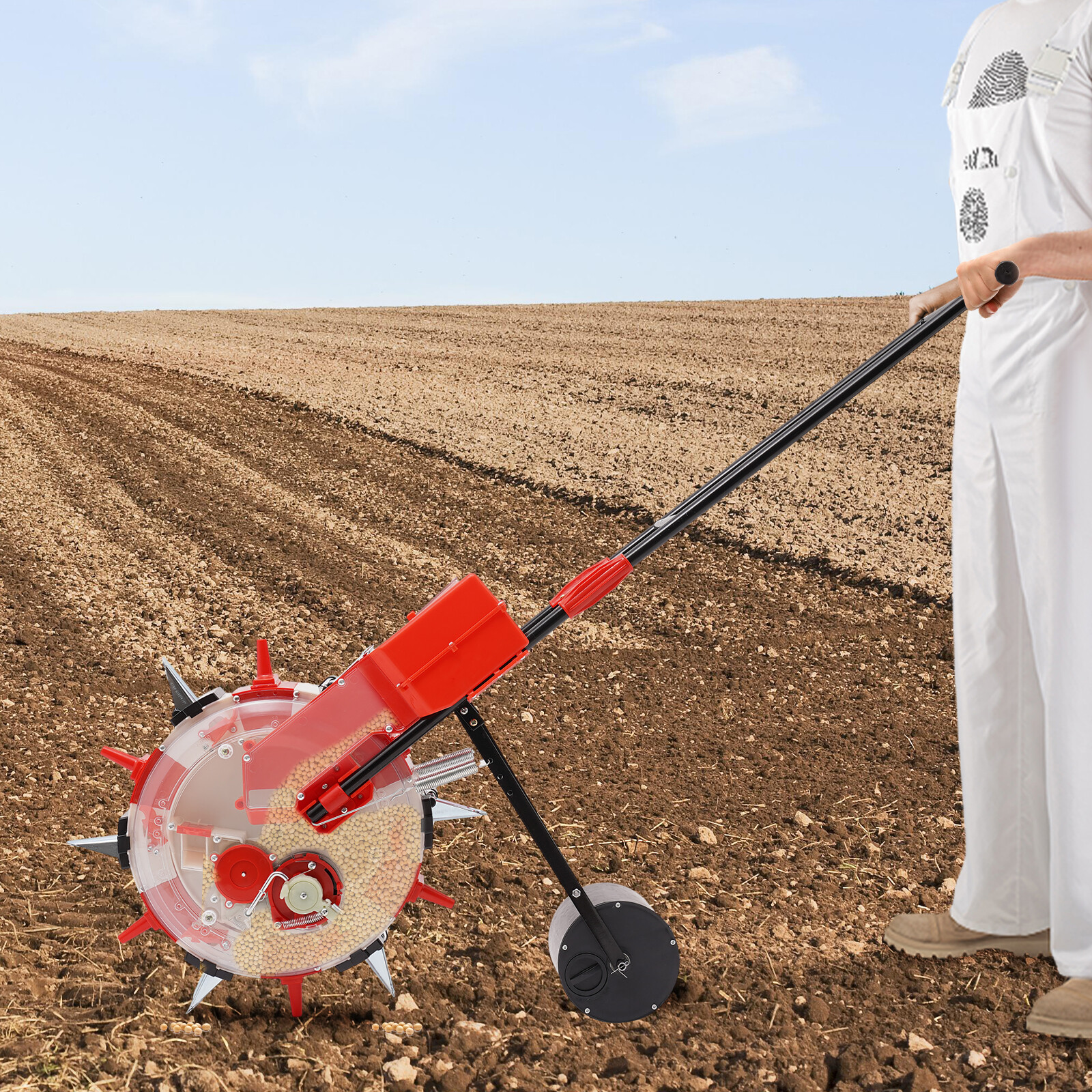 Hand-Push Roller Seeder Precision Manual Seeder Garden Seed Planter Spreader