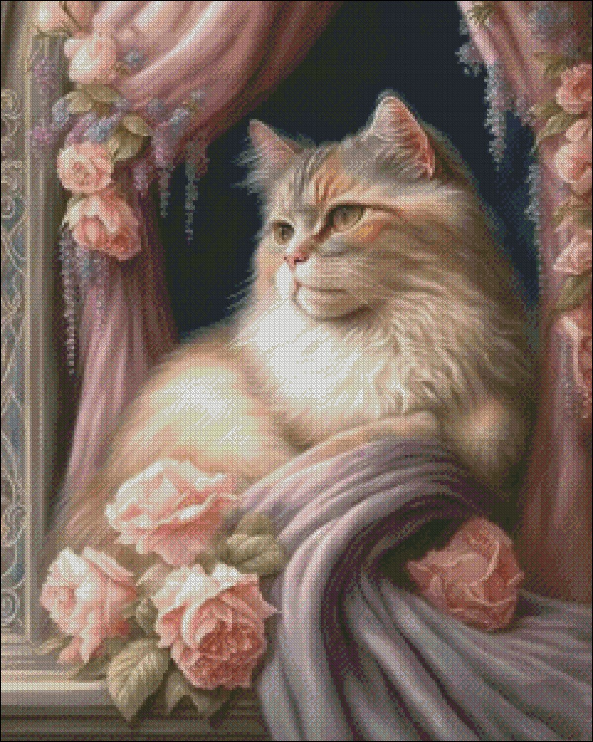 Curtain Fetish - DIY Chart Counted Cross Stitch Patterns Needlework DMC Color