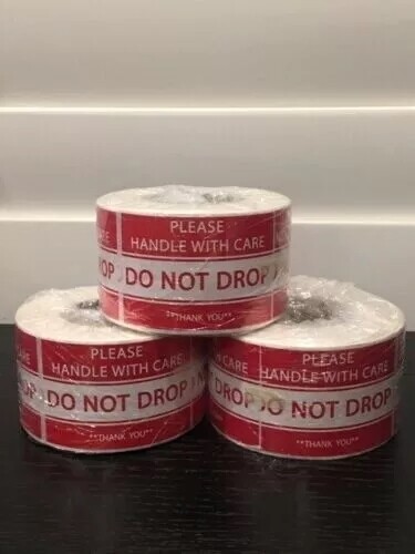 (3-Rolls 500 Labels) 1500 2x3" Sticker **Please Handle With Care--DO NOT DROP**