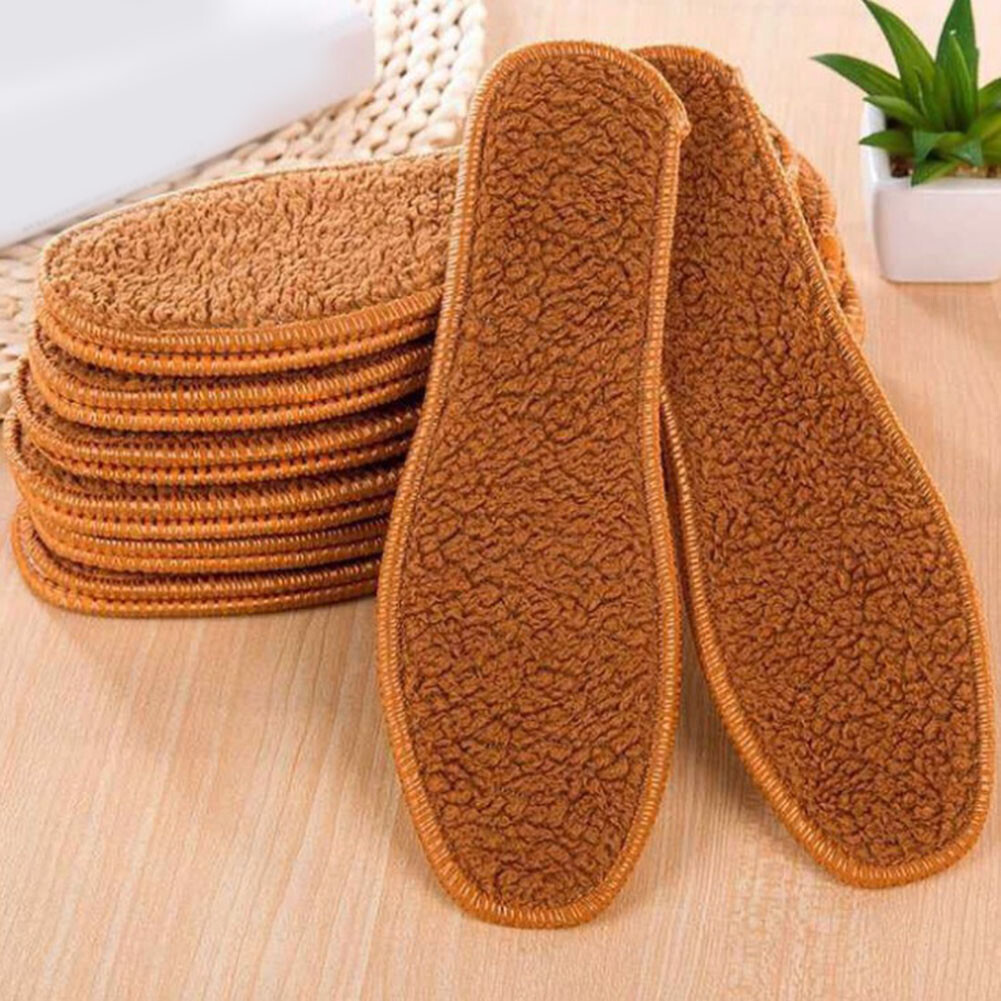 Fur Thicken Wool Insoles Winter Thermal Imitation Cashmere Sheepskin Shoe Pa❥