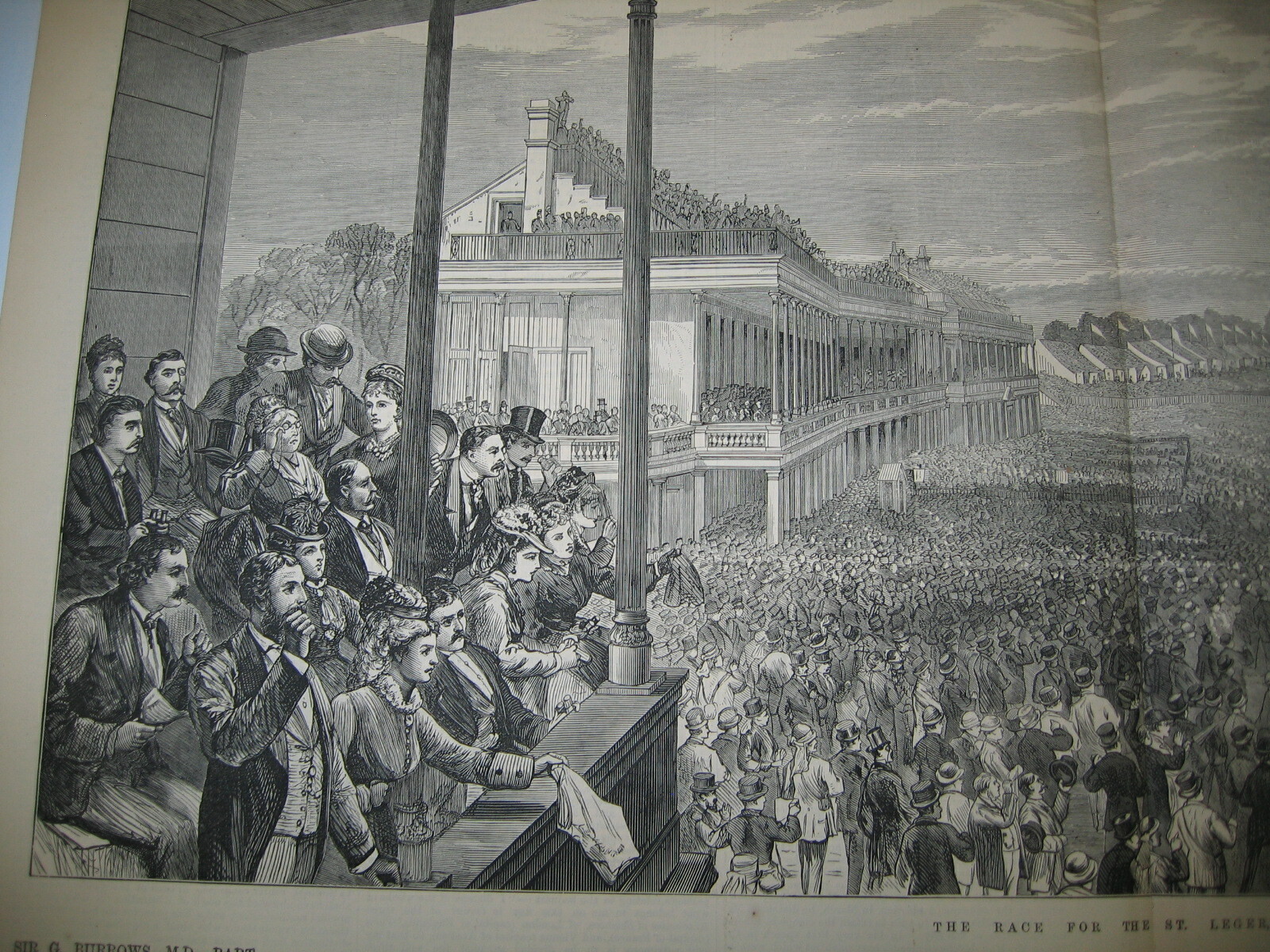 1874 Horse Racing St Leger Sport George Burrows Dr Anstie Wood Antique PRINT
