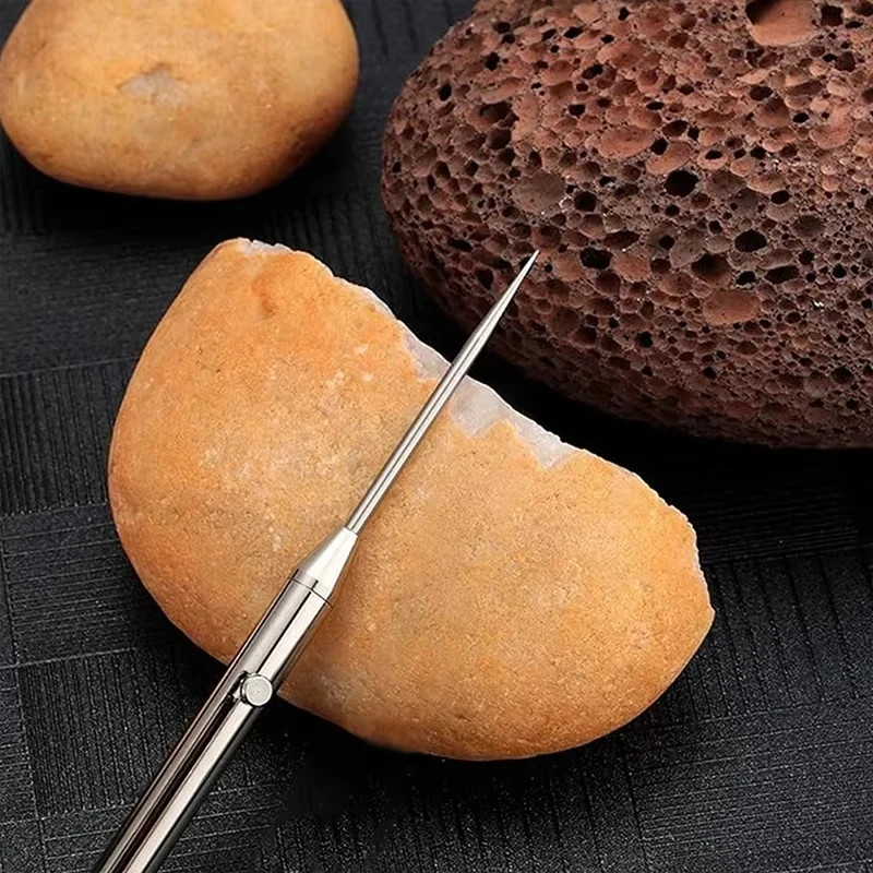 Portable Titanium Alloy Multi Function Retractable Toothpick Keychain for Outdoo