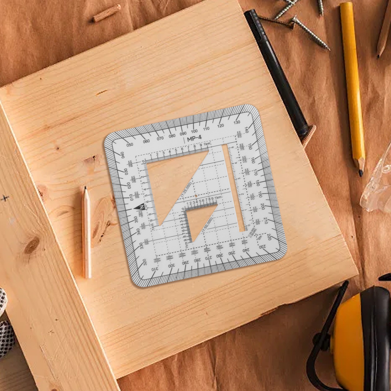 10 x 10cm Grid Protractor for Efficient Map Navigation and Measurement