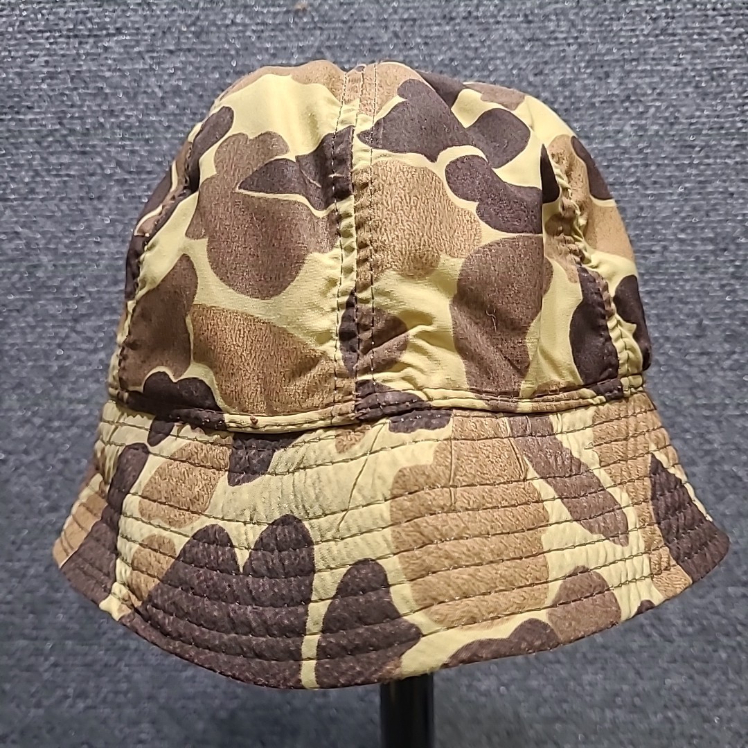 Vintage 80s Cabelas Thinsulate Insulated Brown Camo Bucket Hat Large USA