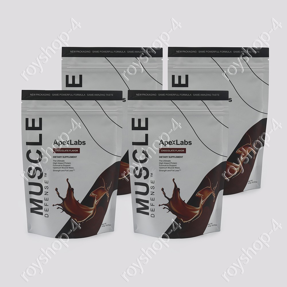 (1-4 pack) Apex Labs Muscle Defense Chocolate Flavor- 8.57 OZ - EXP 2027