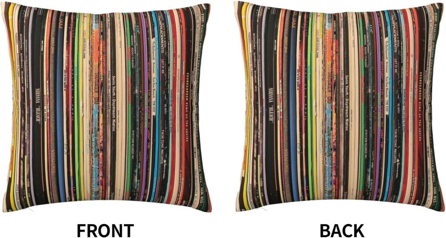 Classic Alternative Rock Records Square Pillow Case Throw Pillow Covers Decor...