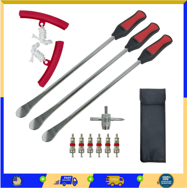 Sutekus 14.5" Tire Spoons Tool Kit Lever Mount/Demount Iron with Tire Valve...