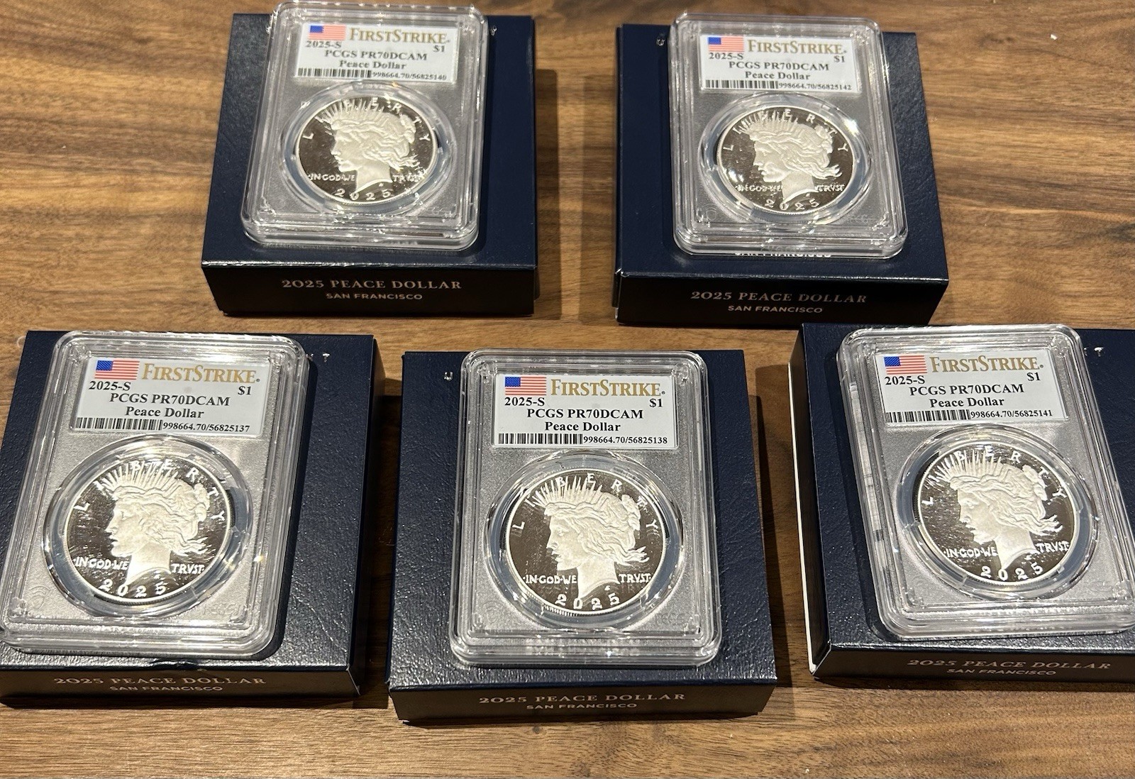 2025-S Peace Silver Dollar PCGS PR70DCAM with Box & COA (1 coin, 5 available)