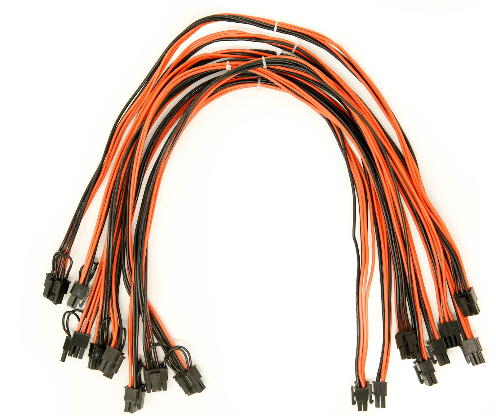 8 pack 6 pin PCI to 6+2 pin male to male PCI cable 24 inch length 16 AWG UL 1007