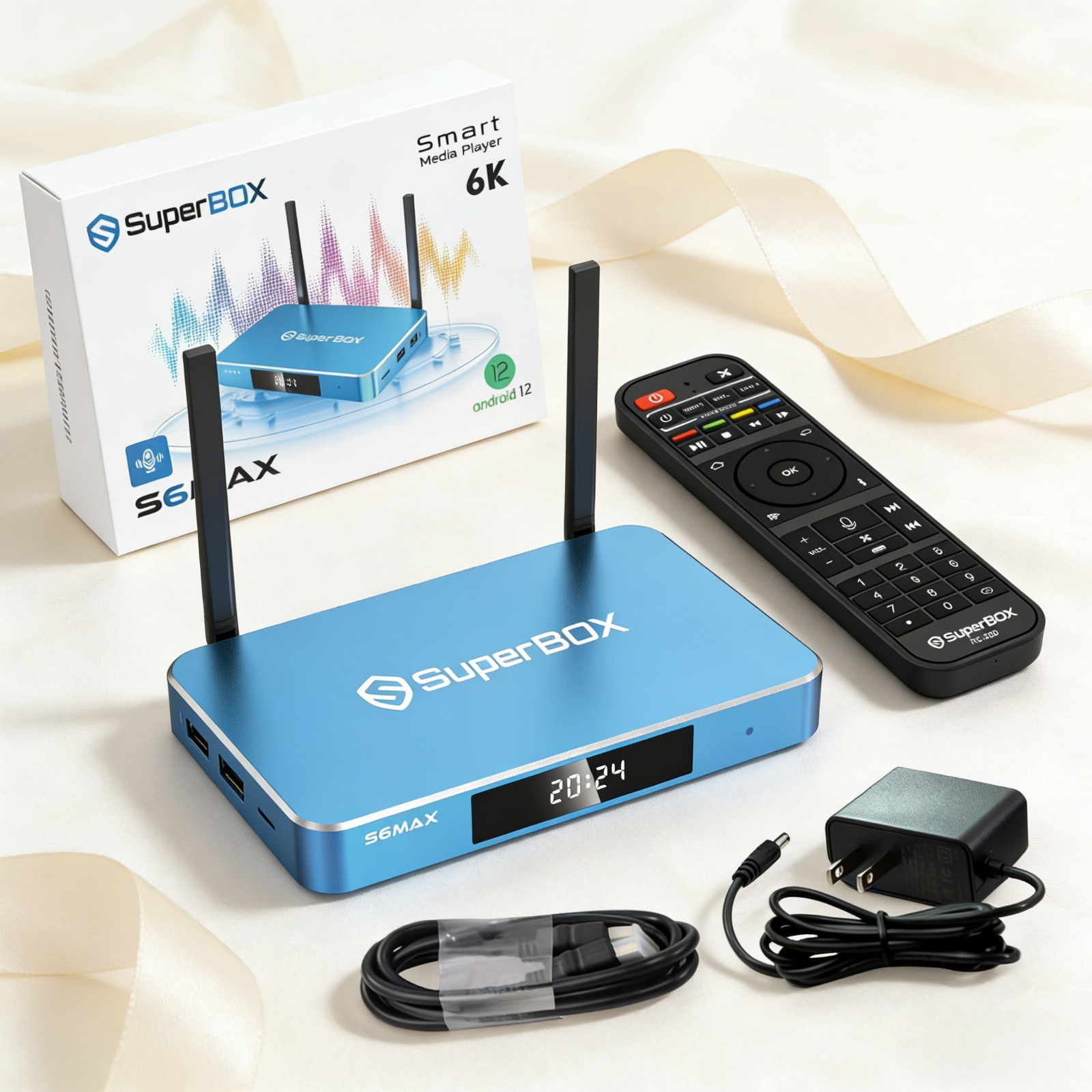 SuperBox S6 Max Streaming Media Player Android 12 WiFi 6 1000Mbps LAN HDR