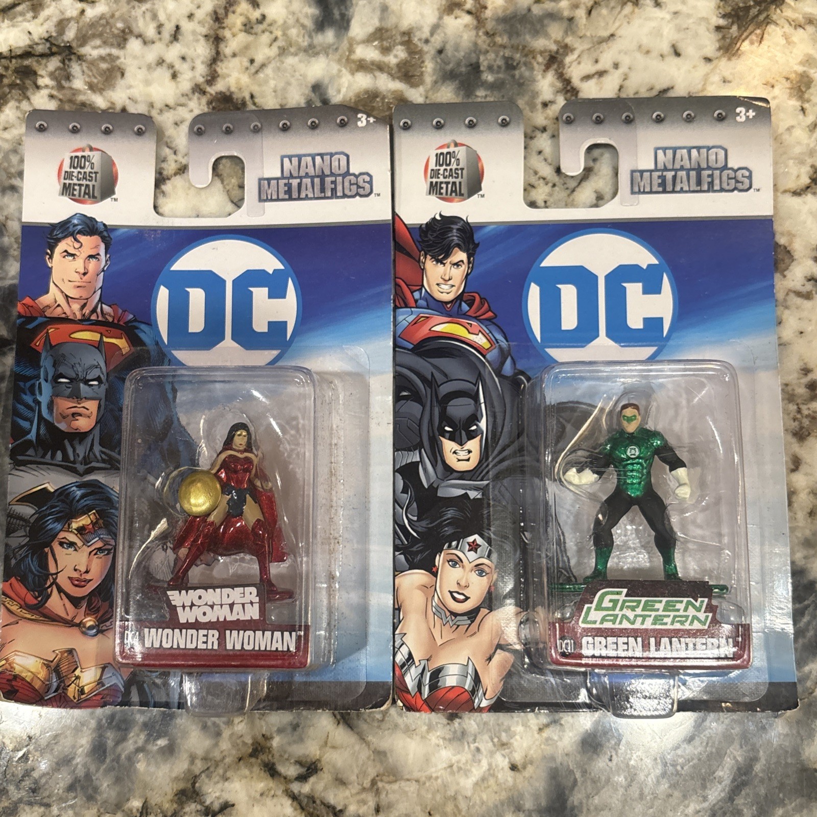WONDER WOMAN & GREEN LANTERN NANO METAL FIGURES 100% DIE-CAST METAL