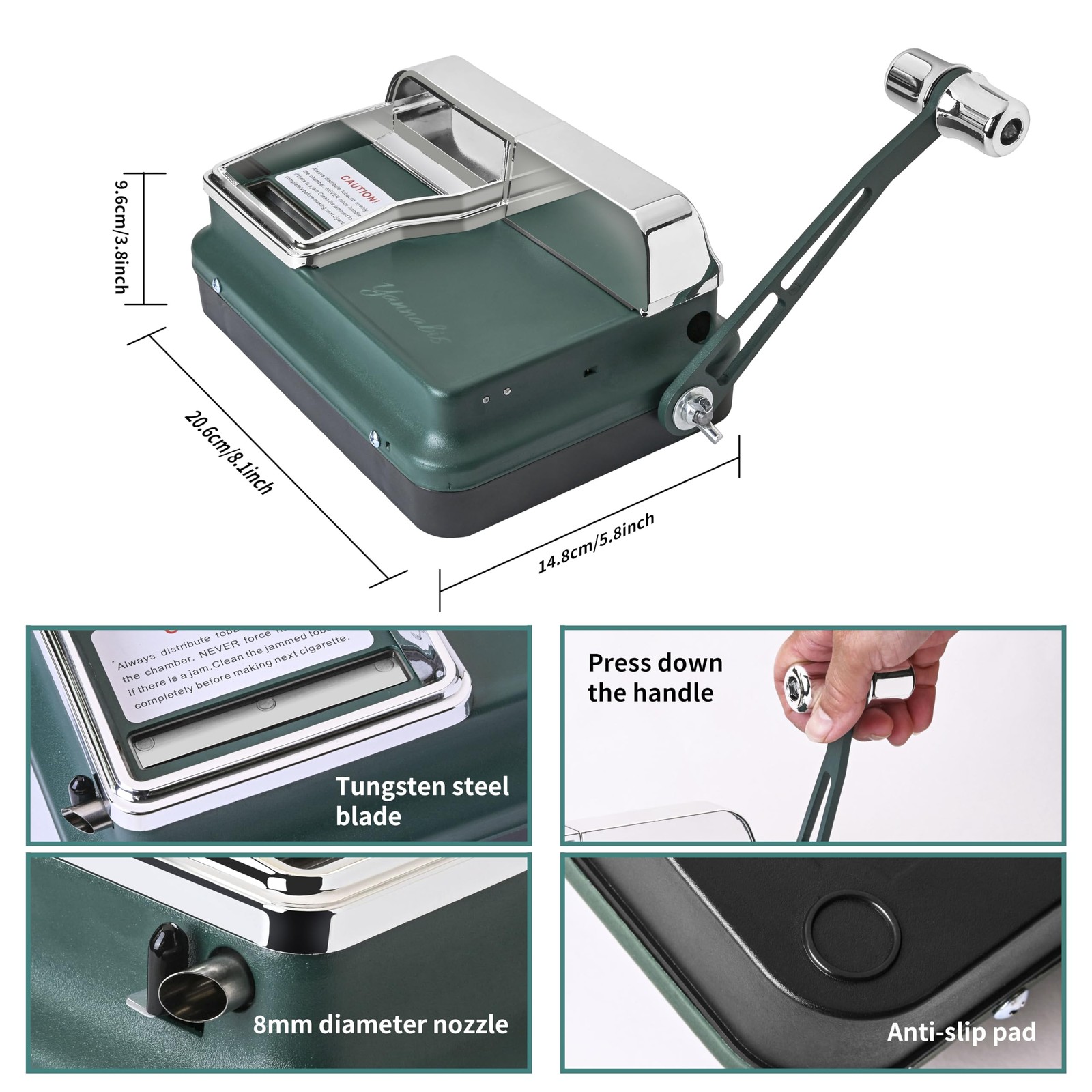 Cigarette Rolling Machine, Manual Cigarette Injector Machine for 8mm Diameter...